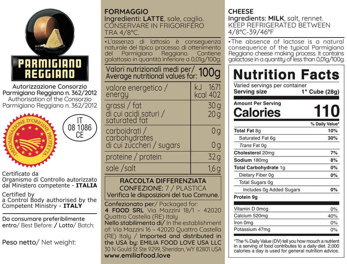 Tris Parmigiano Reggiano DOP 48, 60, 72 mesi